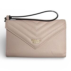 Victoria’s Secret Quilted Wristlet Wallet Blush Pink Envelope Clutch Organizer